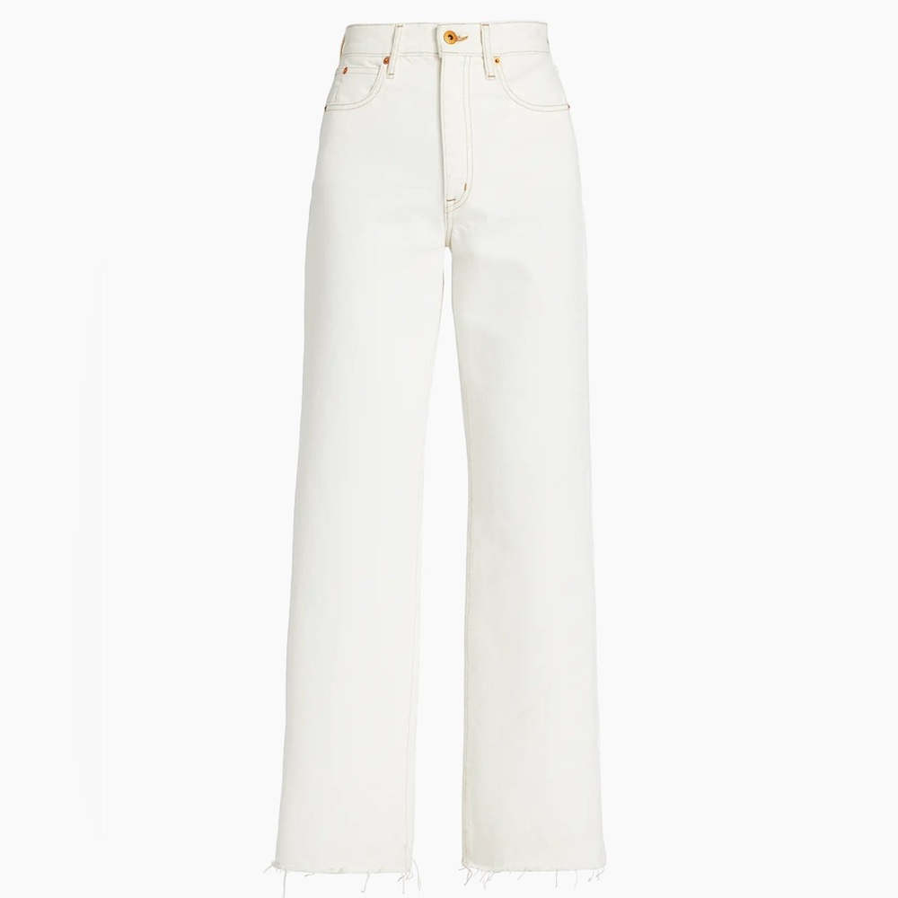 SLVRLAKE Grace White Wide-Leg Jeans 32